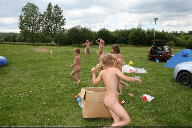 Active naked rest in a nudist camp