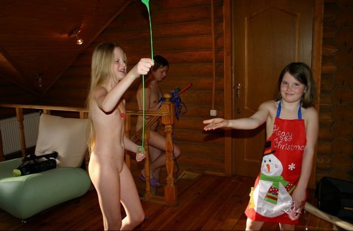 New Year's nudist holidays at home photo